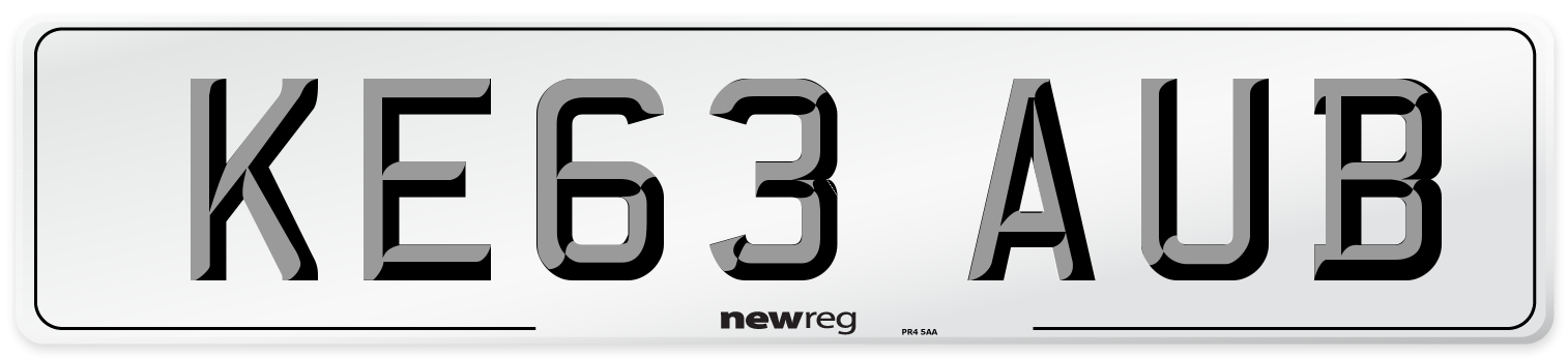 KE63 AUB Number Plate from New Reg